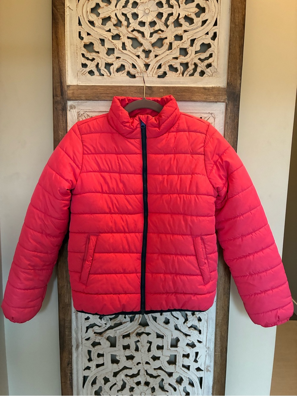 Youth Pink Puffer Jacket - Lightweight Winter Coat- Size XL (14)